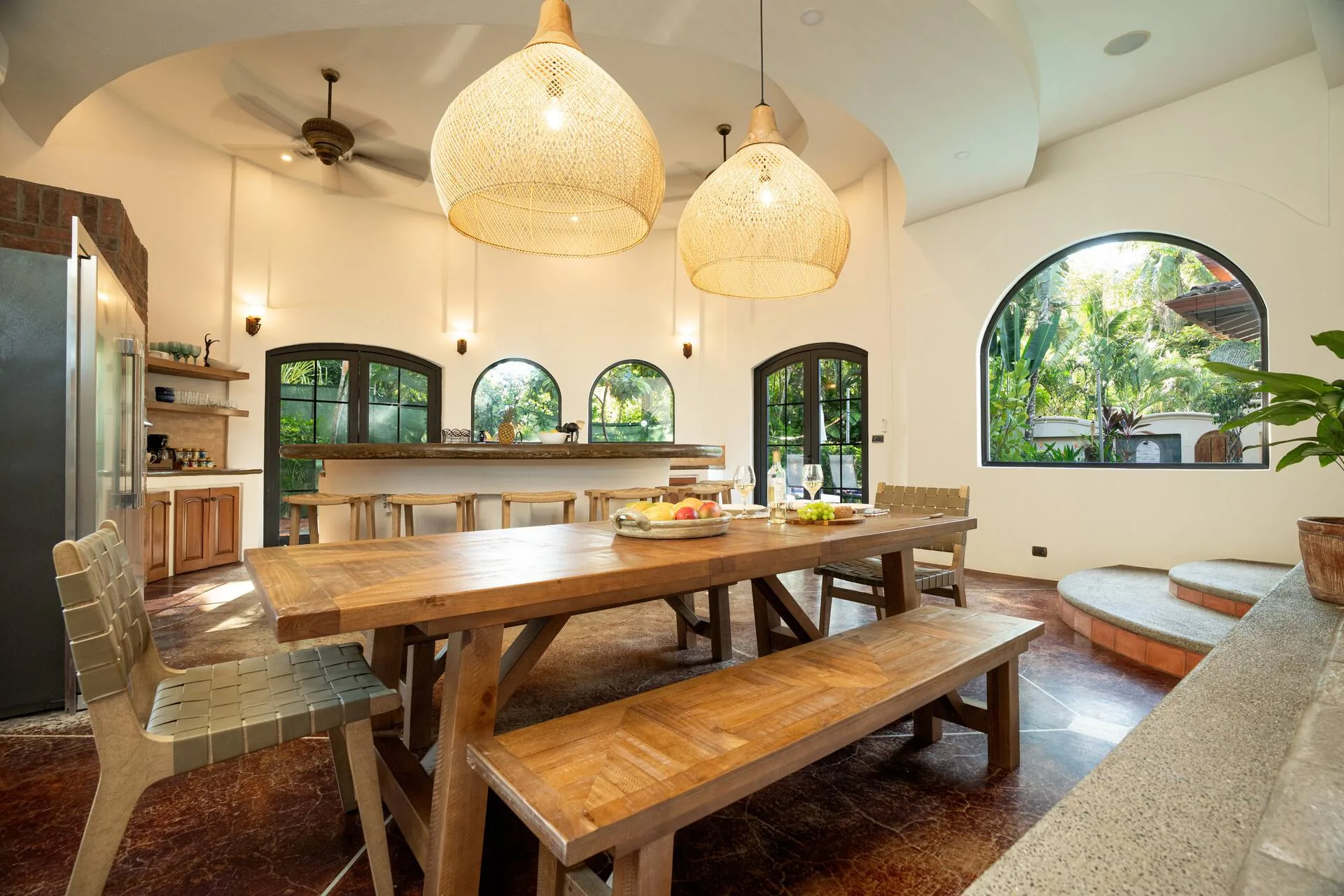 Dining table set for the group