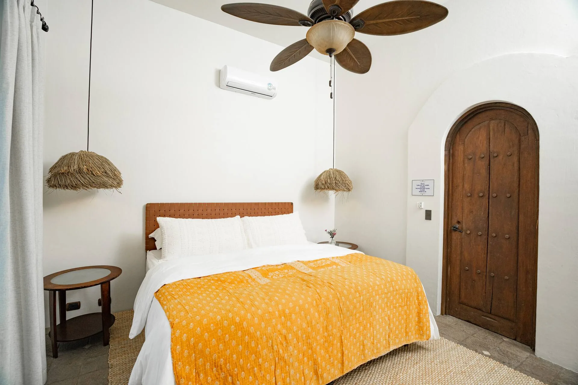 Sun-drenched yellow bedroom