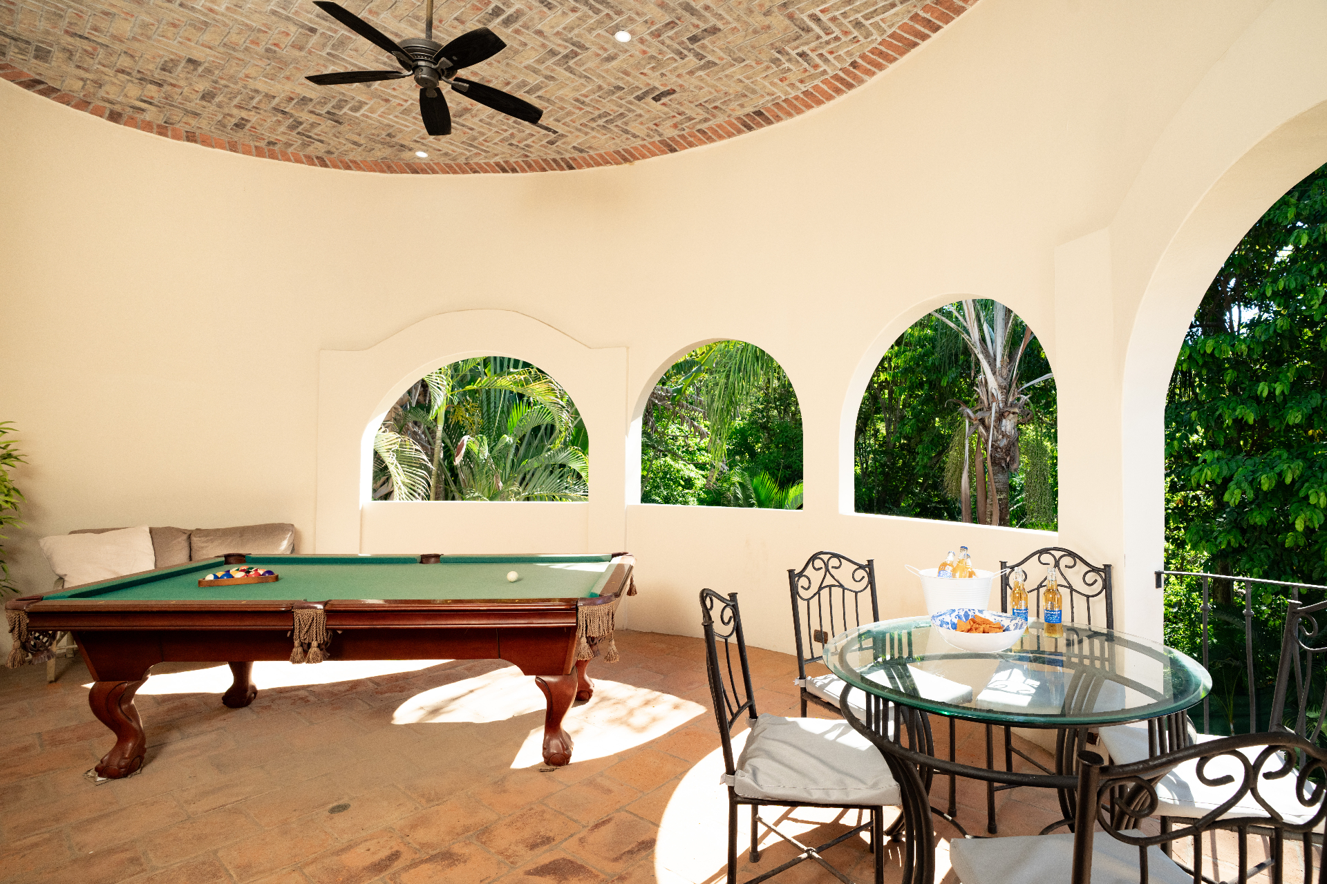 Game room with pool table