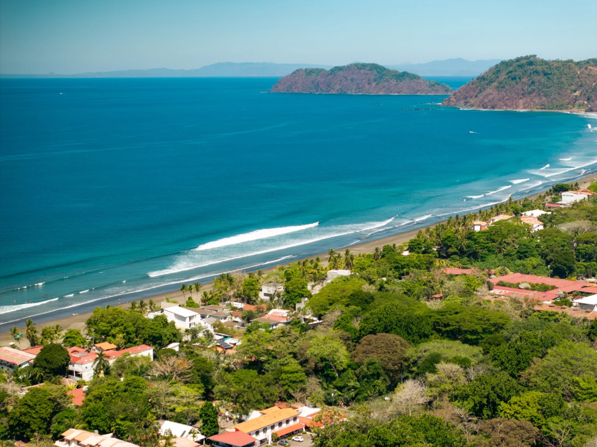 Aerial of Jaco bay and coastline